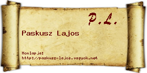Paskusz Lajos névjegykártya